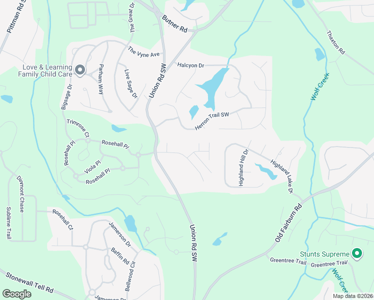 map of restaurants, bars, coffee shops, grocery stores, and more near 5350 Estates Drive in Atlanta