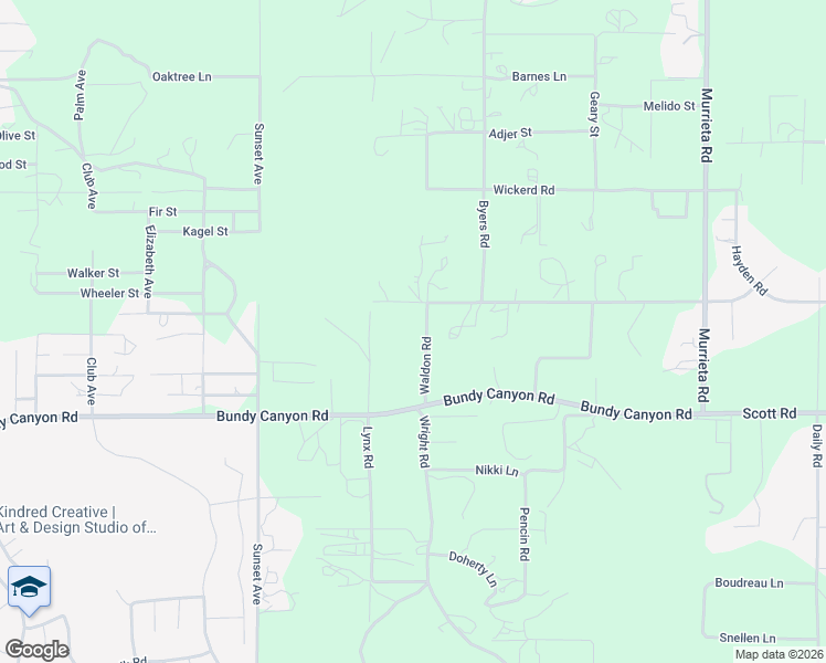 map of restaurants, bars, coffee shops, grocery stores, and more near 25285 Waldon Road in Menifee