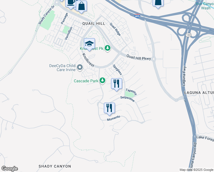 map of restaurants, bars, coffee shops, grocery stores, and more near 160 Treehouse in Irvine
