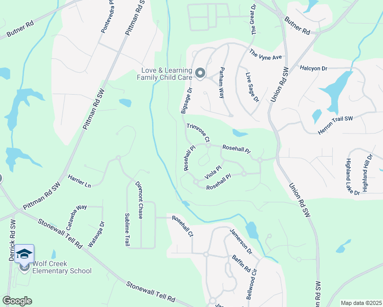 map of restaurants, bars, coffee shops, grocery stores, and more near 5527 Rosehall Place in Atlanta