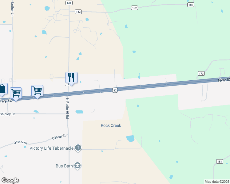 map of restaurants, bars, coffee shops, grocery stores, and more near 3880 U.S. 82 in Gainesville