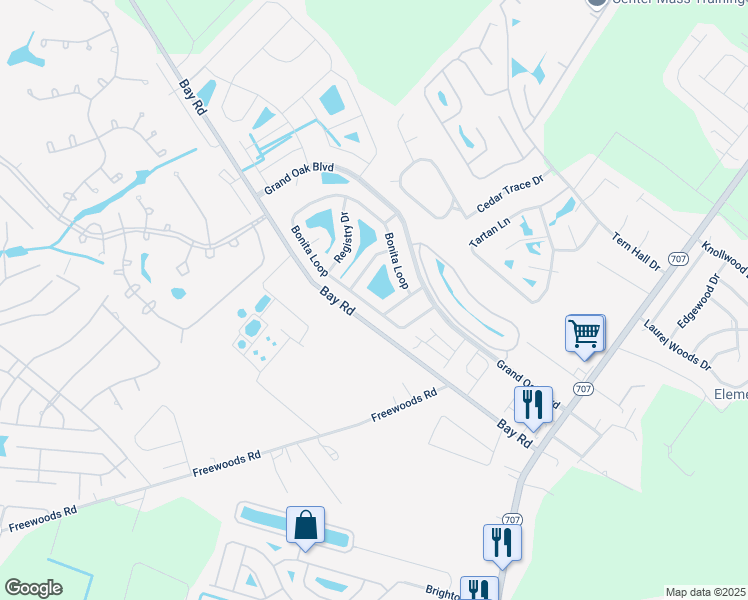 map of restaurants, bars, coffee shops, grocery stores, and more near 772 Bonita Loop in Myrtle Beach