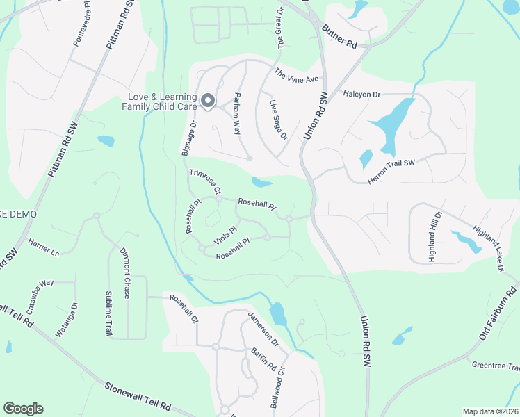 map of restaurants, bars, coffee shops, grocery stores, and more near 5455 Rosehall Place in Atlanta