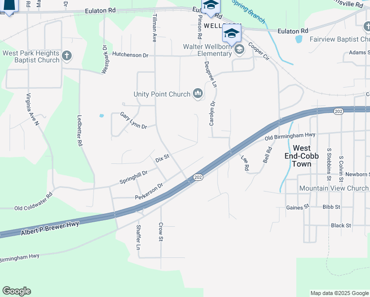 map of restaurants, bars, coffee shops, grocery stores, and more near 4041 Dix Street in Anniston