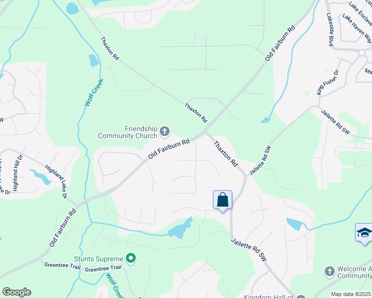 map of restaurants, bars, coffee shops, grocery stores, and more near 4050 Old Fairburn Road in Atlanta