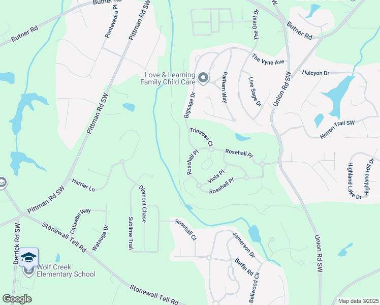 map of restaurants, bars, coffee shops, grocery stores, and more near 5530 Rosehall Place in Atlanta