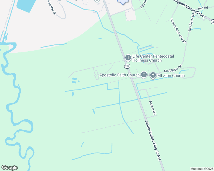 map of restaurants, bars, coffee shops, grocery stores, and more near 85 Alexander Road in Kingstree