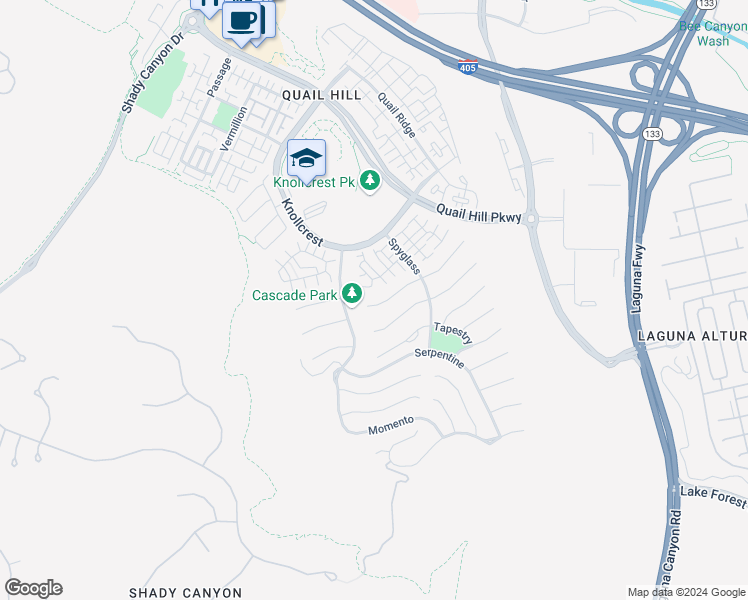map of restaurants, bars, coffee shops, grocery stores, and more near 153 Treehouse in Irvine