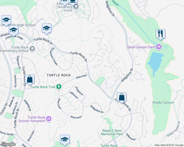 map of restaurants, bars, coffee shops, grocery stores, and more near 21 Haggerston Aisle in Irvine