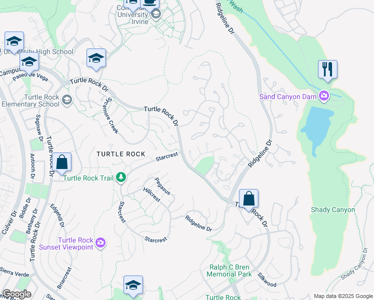 map of restaurants, bars, coffee shops, grocery stores, and more near 21 Haggerston Aisle in Irvine