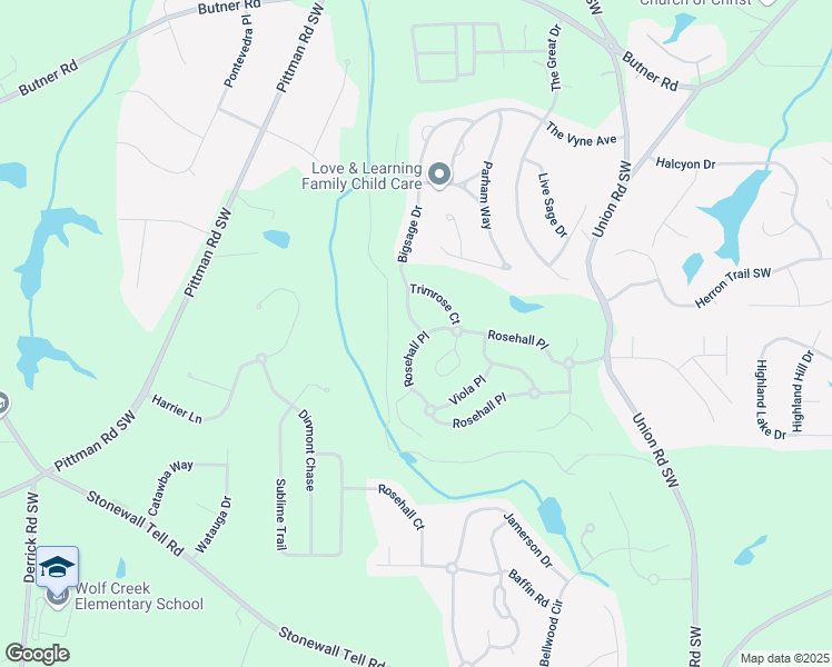 map of restaurants, bars, coffee shops, grocery stores, and more near 5526 Rosehall Place in Atlanta