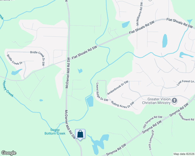 map of restaurants, bars, coffee shops, grocery stores, and more near 2505 Laurel Ridge Place Southwest in Conyers