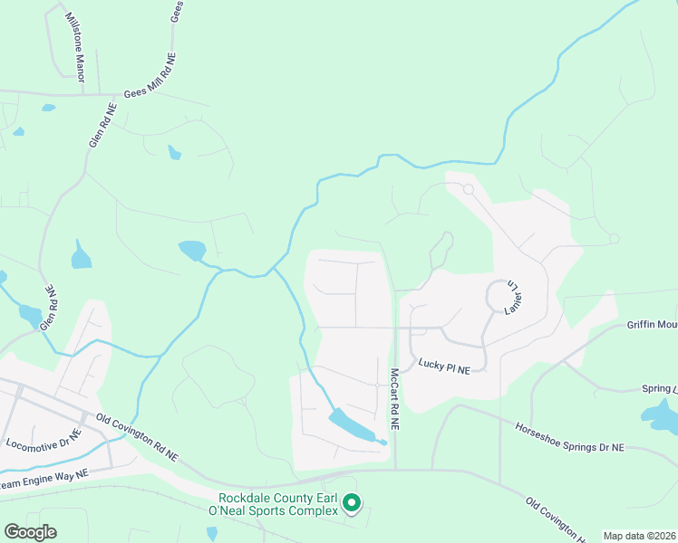 map of restaurants, bars, coffee shops, grocery stores, and more near 2724 Bailey Place Northeast in Conyers