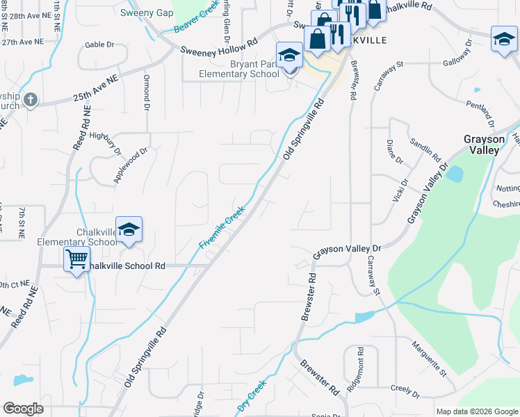 map of restaurants, bars, coffee shops, grocery stores, and more near 4809 Southern Oaks Lane in Birmingham