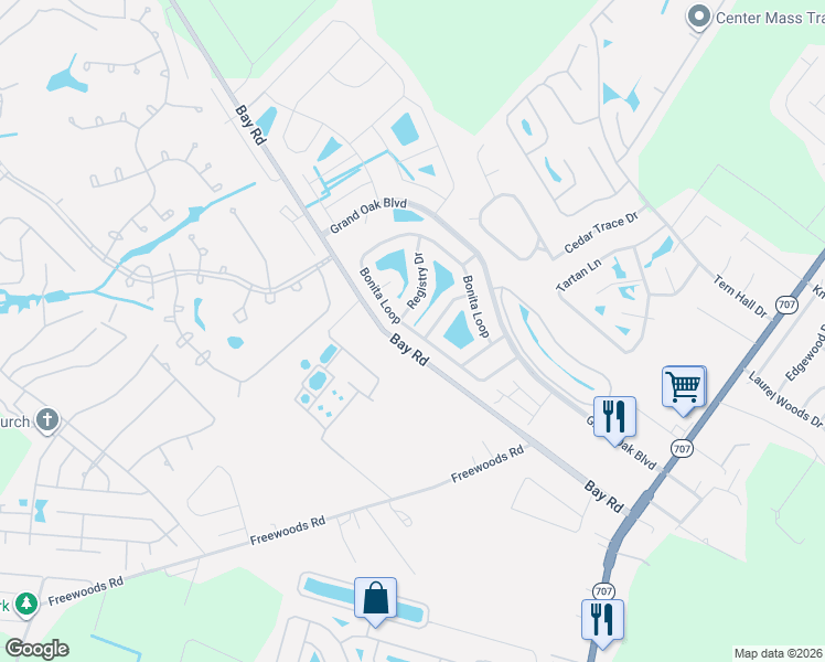 map of restaurants, bars, coffee shops, grocery stores, and more near 817 Bonita Loop in Myrtle Beach