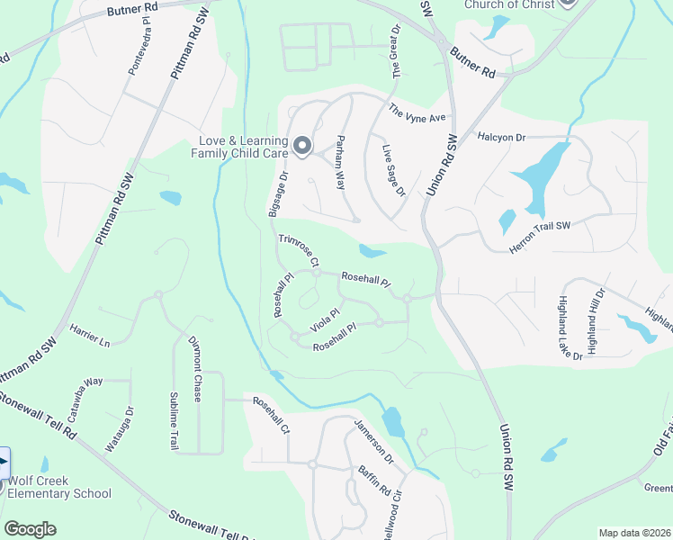 map of restaurants, bars, coffee shops, grocery stores, and more near 5486 Rosehall Place in Atlanta