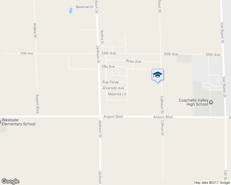 map of restaurants, bars, coffee shops, grocery stores, and more near 83116 Majenta Lane in Thermal