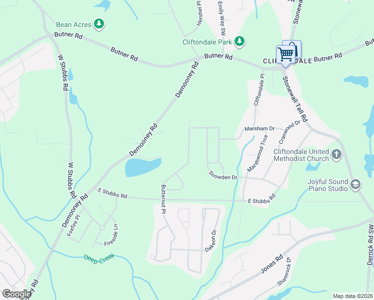 map of restaurants, bars, coffee shops, grocery stores, and more near 4107 Butternut Place in Atlanta