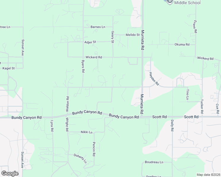 map of restaurants, bars, coffee shops, grocery stores, and more near 25725 Waldon Road in Menifee