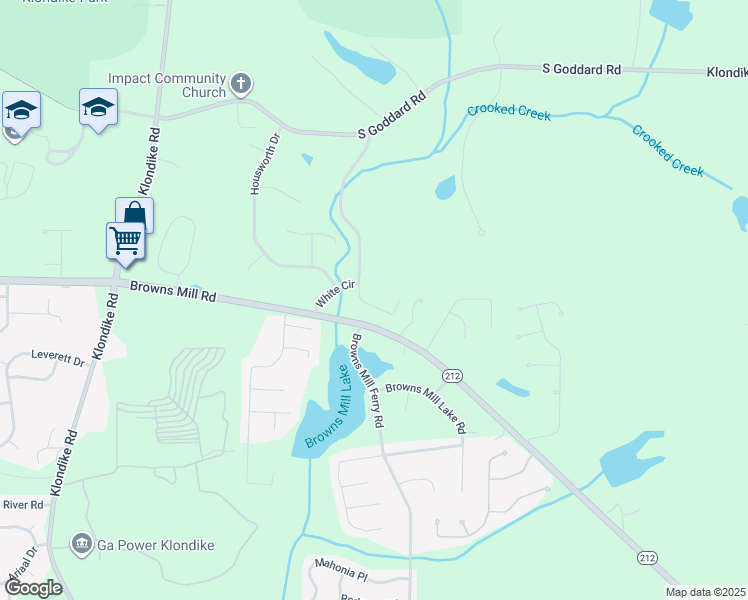 map of restaurants, bars, coffee shops, grocery stores, and more near 4510 Berline Drive in Lithonia