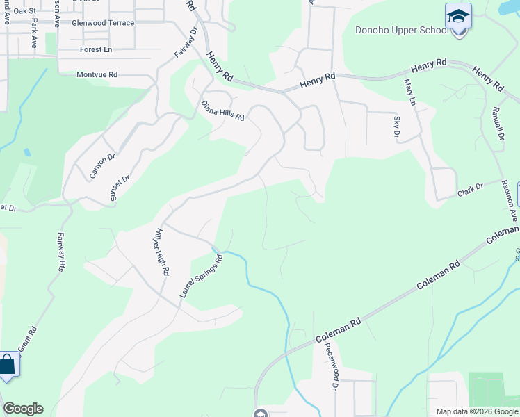 map of restaurants, bars, coffee shops, grocery stores, and more near 8 Ruby Ridge Road in Anniston