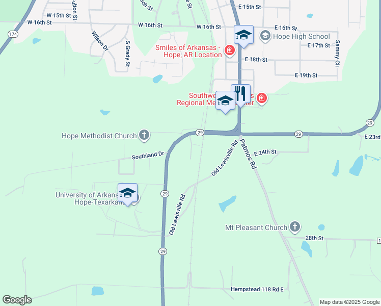 map of restaurants, bars, coffee shops, grocery stores, and more near 303 West 23rd Street in Hope