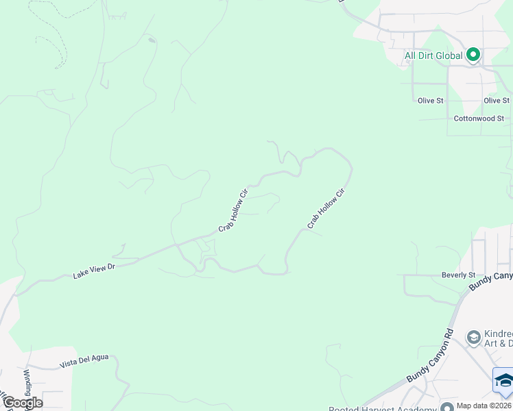 map of restaurants, bars, coffee shops, grocery stores, and more near Crab Hollow Circle in Wildomar