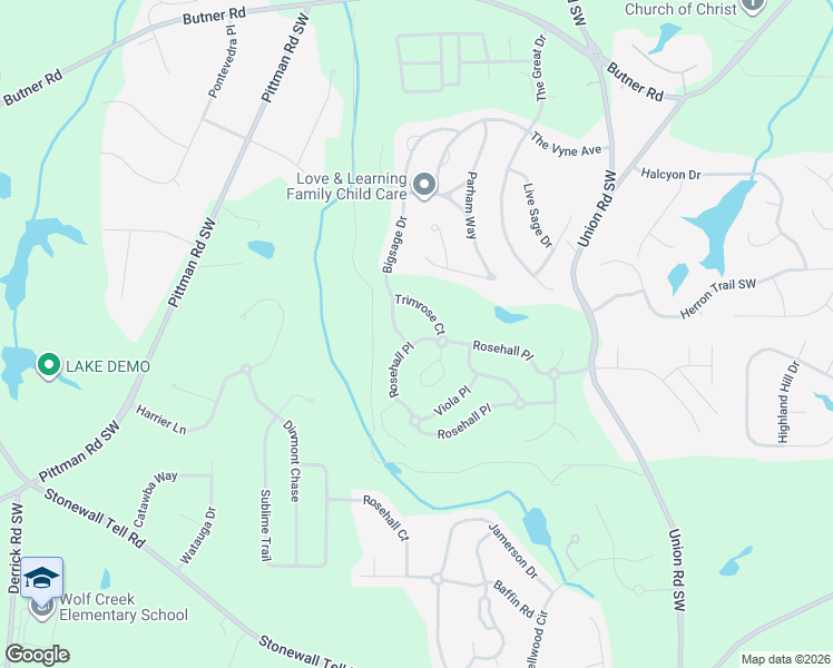map of restaurants, bars, coffee shops, grocery stores, and more near 5514 Rosehall Place in Atlanta