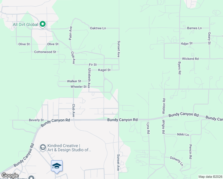 map of restaurants, bars, coffee shops, grocery stores, and more near Cottonwood Canyon Road in Menifee
