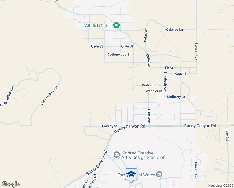 map of restaurants, bars, coffee shops, grocery stores, and more near Upton Drive in Wildomar