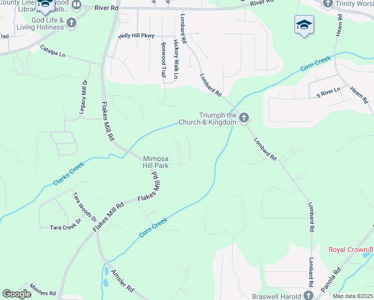 map of restaurants, bars, coffee shops, grocery stores, and more near 4024 Lucas Lane in Ellenwood