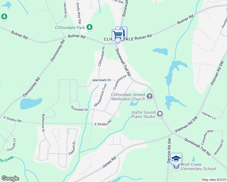 map of restaurants, bars, coffee shops, grocery stores, and more near 4055 Cranwood Drive in Atlanta