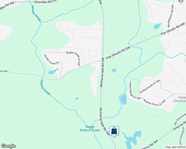 map of restaurants, bars, coffee shops, grocery stores, and more near 1701 McDaniel Mill Road Southwest in Conyers