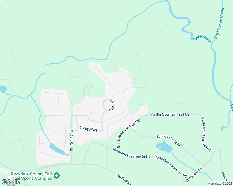 map of restaurants, bars, coffee shops, grocery stores, and more near 3352 Bartlett Avenue Northeast in Conyers