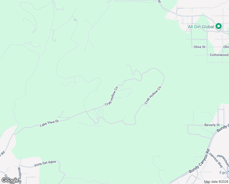 map of restaurants, bars, coffee shops, grocery stores, and more near Crab Hollow Circle in Wildomar