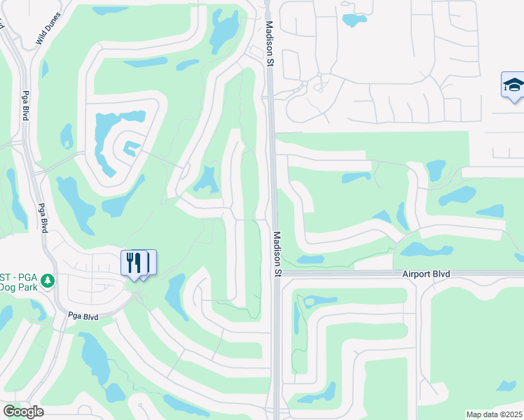 map of restaurants, bars, coffee shops, grocery stores, and more near 55559 Winged Foot in La Quinta