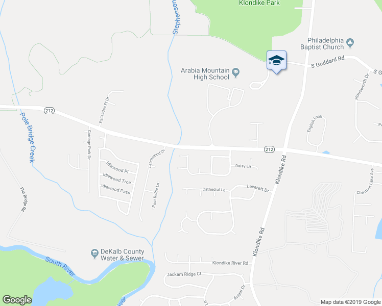 map of restaurants, bars, coffee shops, grocery stores, and more near 4685 Garden City Drive in Lithonia