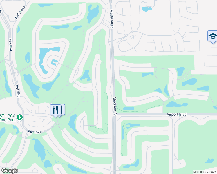 map of restaurants, bars, coffee shops, grocery stores, and more near 55525 Winged Foot in La Quinta
