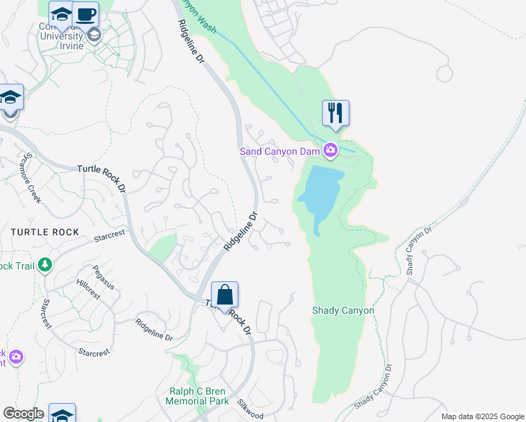 map of restaurants, bars, coffee shops, grocery stores, and more near 19 La Quinta in Irvine