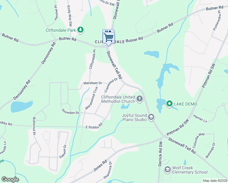 map of restaurants, bars, coffee shops, grocery stores, and more near 6310 East Stubbs Road in College Park