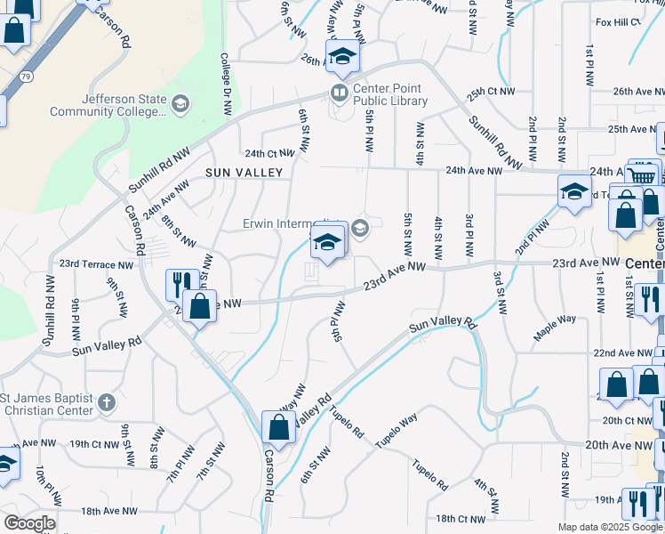 map of restaurants, bars, coffee shops, grocery stores, and more near 532 23rd Avenue Northwest in Birmingham