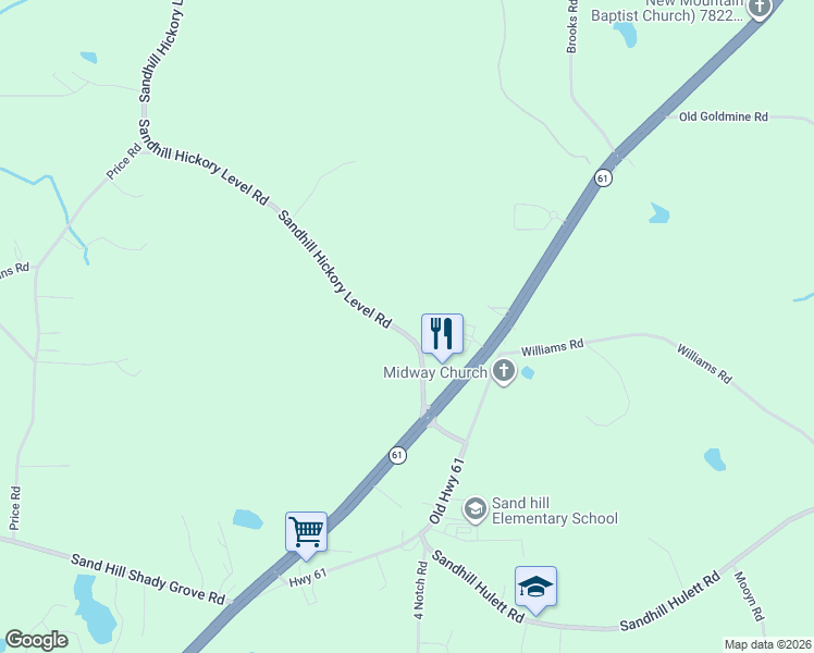 map of restaurants, bars, coffee shops, grocery stores, and more near 243 Sandhill Hickory Level Road in Carrollton