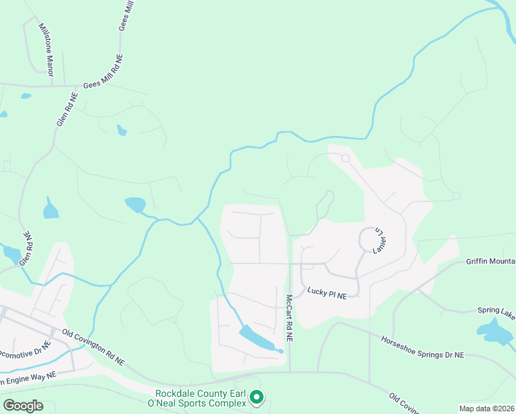 map of restaurants, bars, coffee shops, grocery stores, and more near 2724 Bailey Place Northeast in Conyers