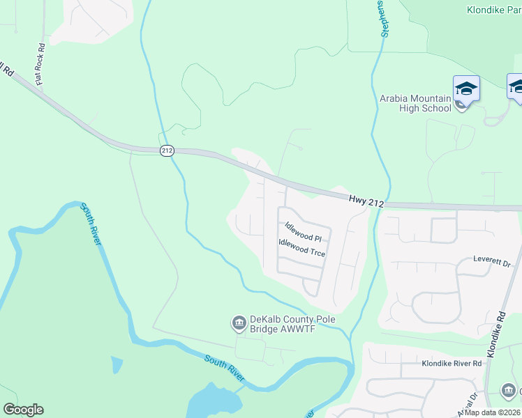 map of restaurants, bars, coffee shops, grocery stores, and more near 4485 Carriage Park Drive in Stonecrest