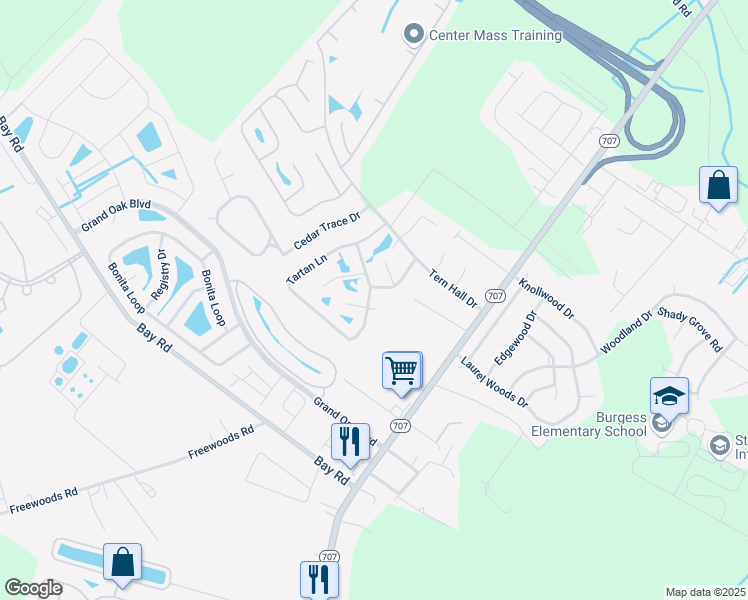 map of restaurants, bars, coffee shops, grocery stores, and more near 208 Grey Hawk Court in Myrtle Beach