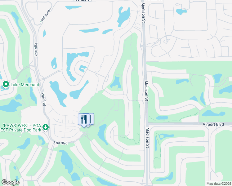 map of restaurants, bars, coffee shops, grocery stores, and more near 55514 Southern Hill in La Quinta