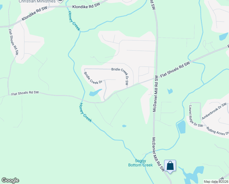 map of restaurants, bars, coffee shops, grocery stores, and more near 2856 Flat Shoals Road Southwest in Conyers