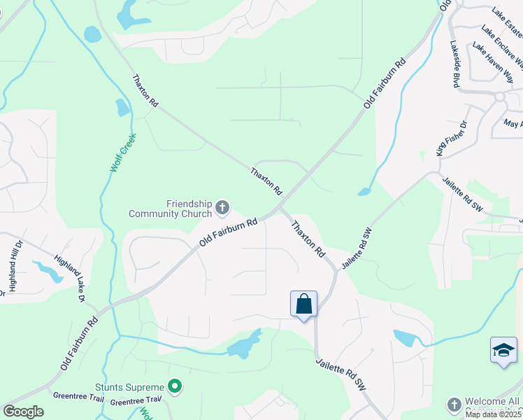 map of restaurants, bars, coffee shops, grocery stores, and more near 4031 Old Fairburn Road in College Park