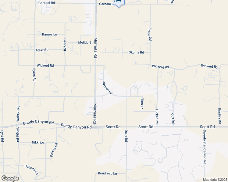 map of restaurants, bars, coffee shops, grocery stores, and more near 32732 Hayden Road in Menifee