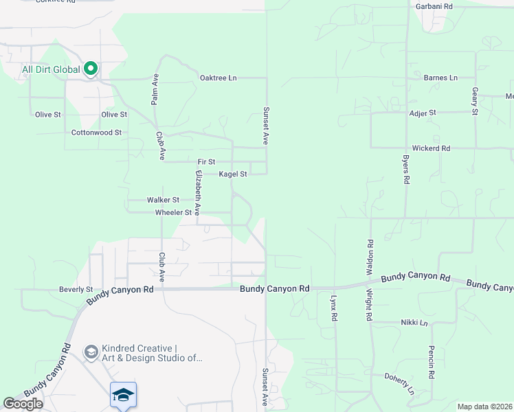map of restaurants, bars, coffee shops, grocery stores, and more near Wheeler Street in Menifee